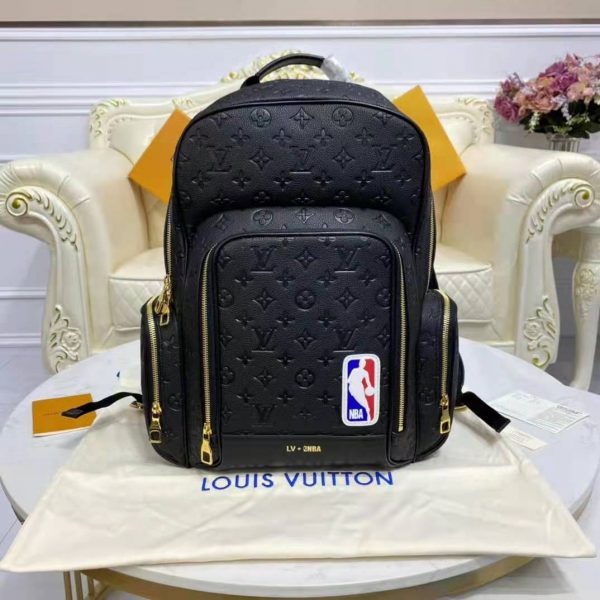 Louis Vuitton LV Unisex LVXNBA Basketball Backpack Black Ball Grain Leather (12)