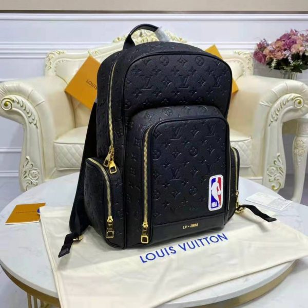Louis Vuitton LV Unisex LVXNBA Basketball Backpack Black Ball Grain Leather (13)