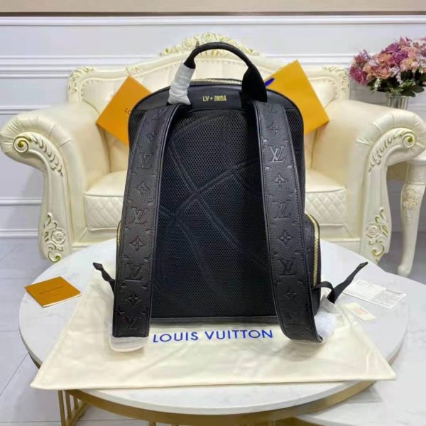 Louis Vuitton LV Unisex LVXNBA Basketball Backpack Black Ball Grain Leather (14)