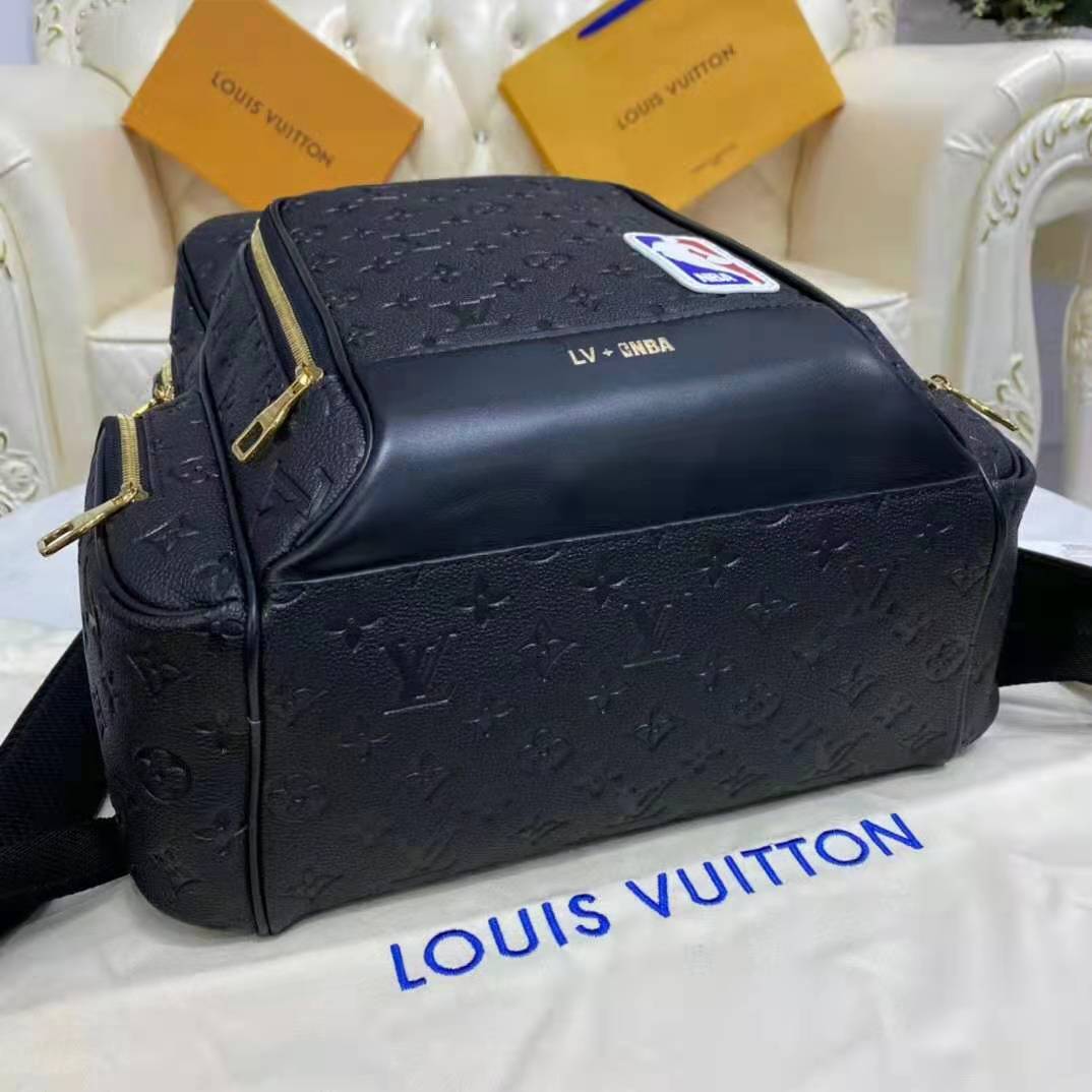 Louis Vuitton X NBA Basketball Backpack Ball Grain Leather Black 