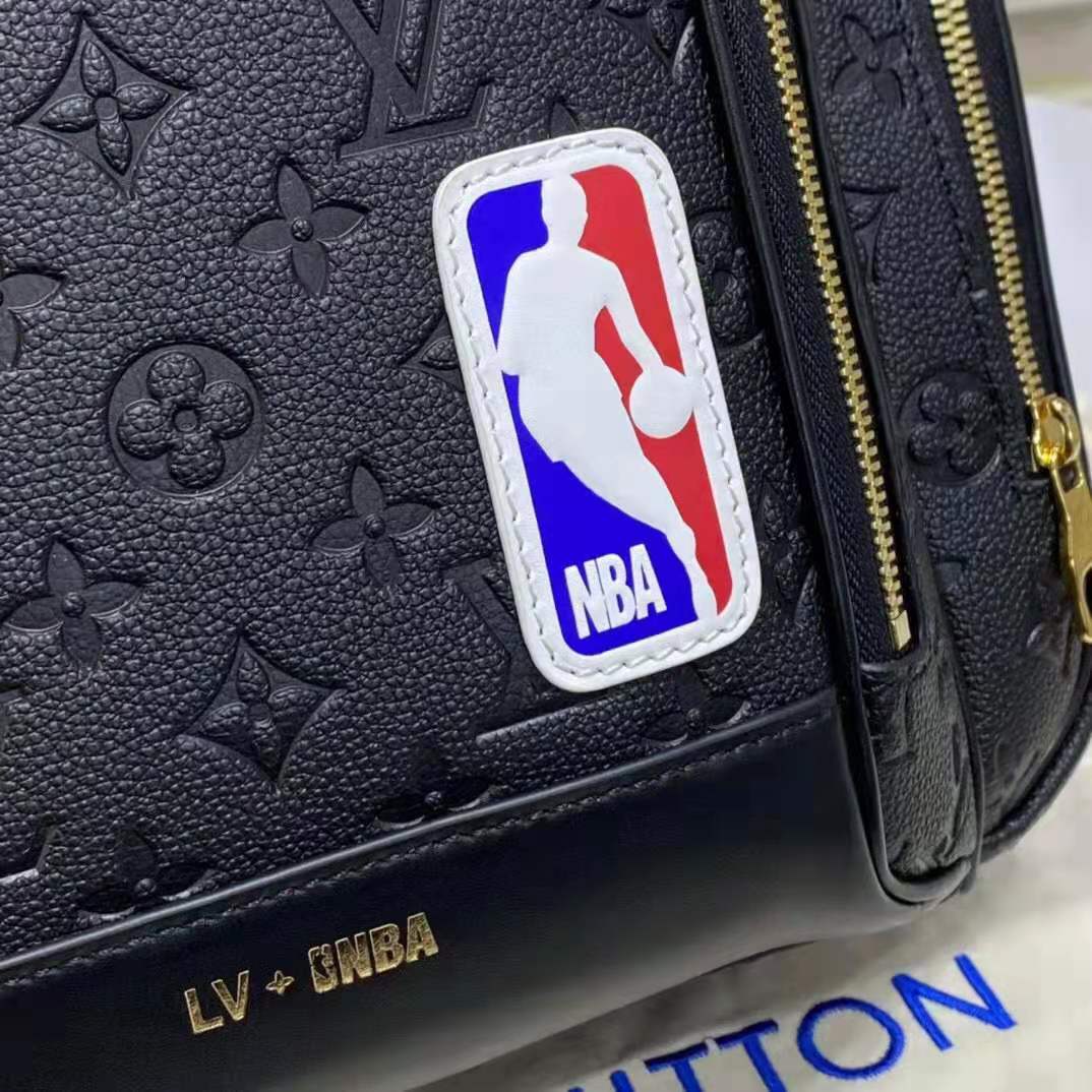 Louis Vuitton X NBA Basketball Backpack Ball Grain Leather Black 