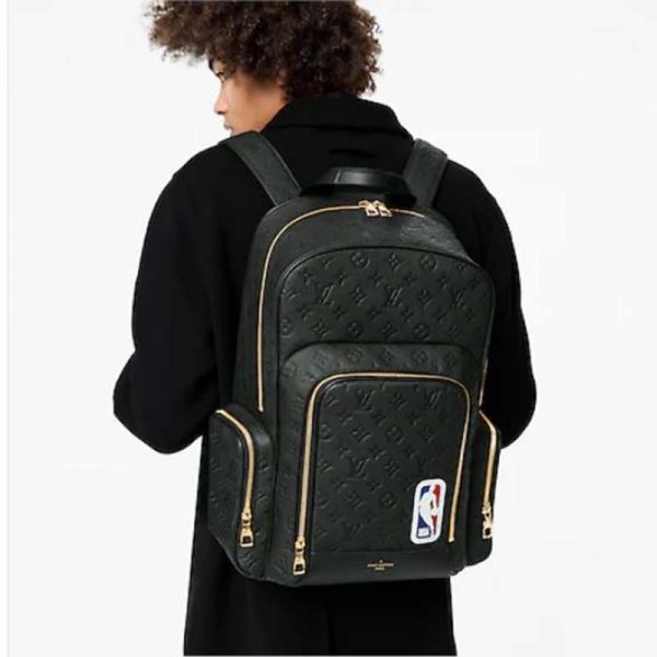 Louis Vuitton LV Unisex LVXNBA Basketball Backpack Black Ball Grain Leather (6)