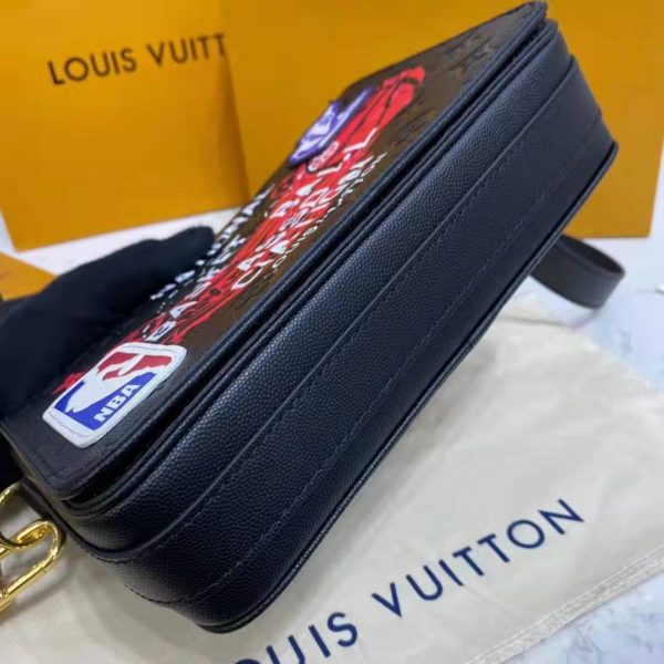 Louis Vuitton LV Unisex LVXNBA Studio Messenger Bag Black Cowhide Leather (12)
