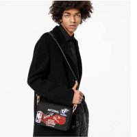 Louis Vuitton LV Unisex LVXNBA Studio Messenger Bag Black Cowhide Leather