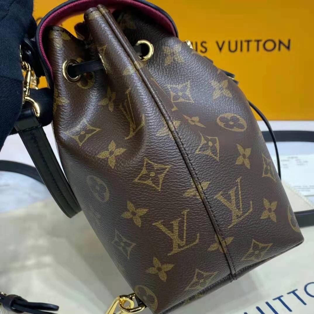 LV LV Unisex Montsouris BB Backpack Black Monogram Coated Canvas