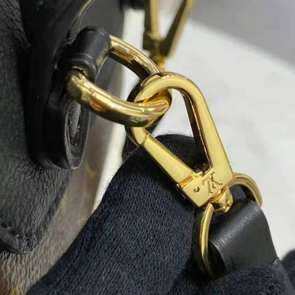 Louis Vuitton LV Unisex Montsouris BB Backpack Black Monogram Coated Canvas Cowhide Leather (15)
