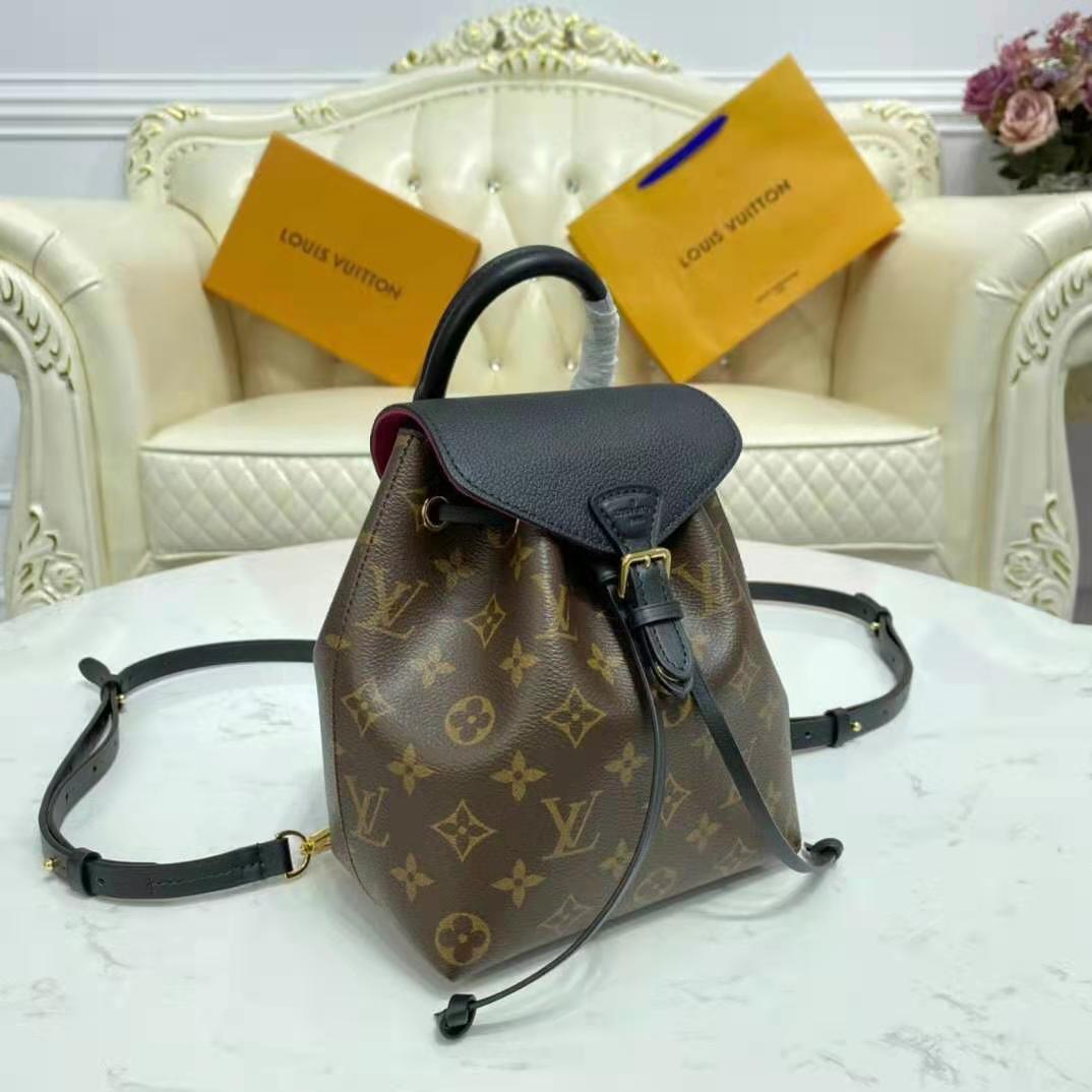 Louis Vuitton Montsouris BB Monogram Black Leather Backpack