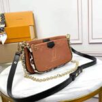 Louis Vuitton LV Unisex Multi Pochette Accessoires Black Embossed Supple Grained Cowhide - Bild 3