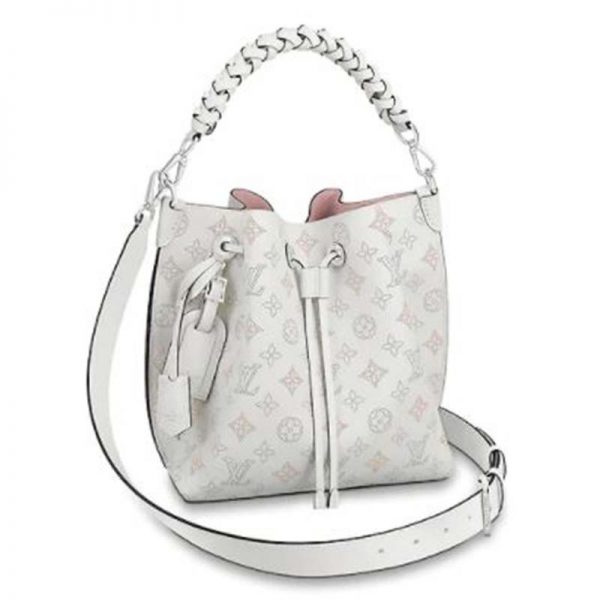 Æble Gymnast kandidatskole Louis Vuitton LV Unisex Muria Bucket Bag Snow White Mahina Perforated Calf  Leather - LULUX