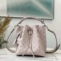 Louis Vuitton LV Unisex Muria Bucket Bag Snow White Mahina Perforated Calf Leather