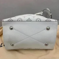 Louis Vuitton LV Unisex Muria Bucket Bag Snow White Mahina Perforated Calf Leather