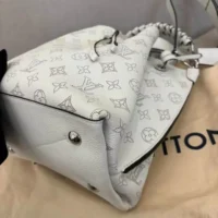 Louis Vuitton LV Unisex Muria Bucket Bag Snow White Mahina Perforated Calf Leather
