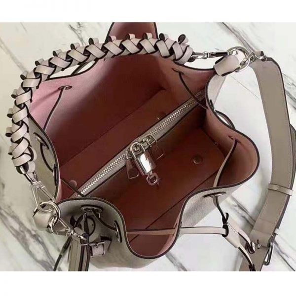 Louis Vuitton LV Unisex Muria Bucket Bag Snow White Mahina Perforated Calf Leather (5)