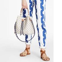 Louis Vuitton LV Unisex Néonoé MM Bucket Bag Blue Damier Azur Coated Canvas