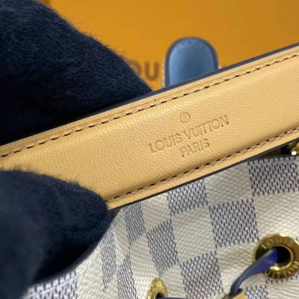 Louis Vuitton LV Unisex Néonoé MM Bucket Bag Blue Damier Azur Coated Canvas (13)