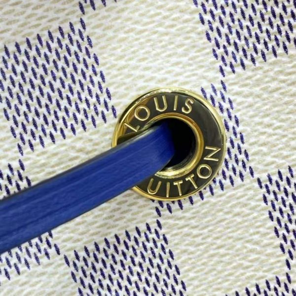 Louis Vuitton LV Unisex Néonoé MM Bucket Bag Blue Damier Azur Coated Canvas (9)