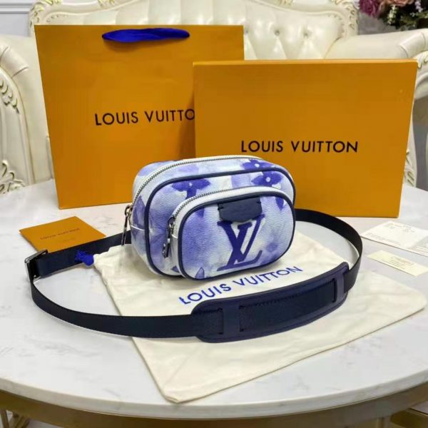 Louis Vuitton LV Unisex Outdoor Pouch Hickory Stripes Denim Cotton Canvas (4)