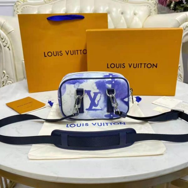 Louis Vuitton LV Unisex Outdoor Pouch Hickory Stripes Denim Cotton Canvas (5)