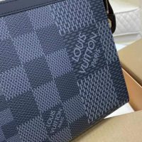 Louis Vuitton LV Unisex Pochette Voyage Gray Damier Graphite 3D Coated Canvas