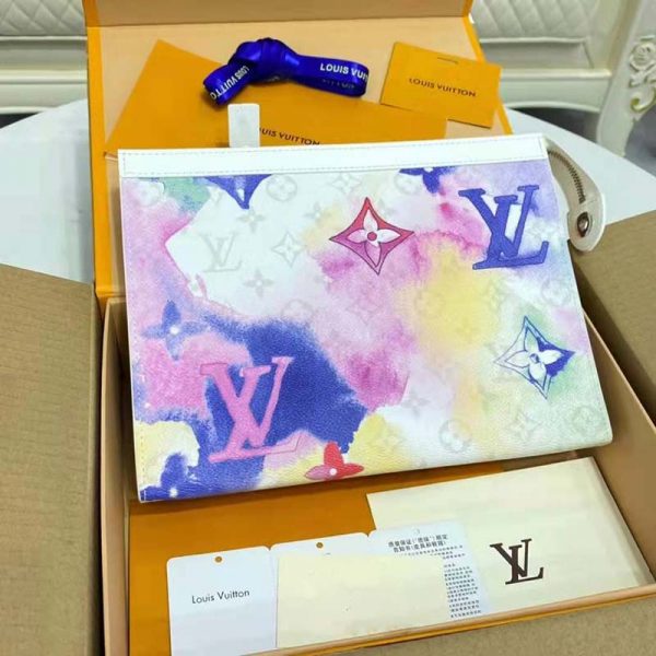 Louis Vuitton LV Unisex Pochette Voyage MM Monogram Watercolor Multico Coated Canvas (3)