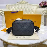 Louis Vuitton LV Unisex S Lock Messenger Black Monogram Embossed Taurillon Cowhide Leather