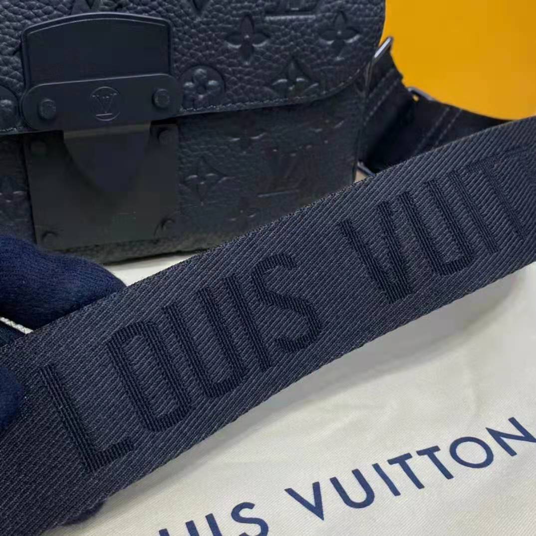 Louis Vuitton S Lock Messenger Bag Monogram Taurillon Leather Blue