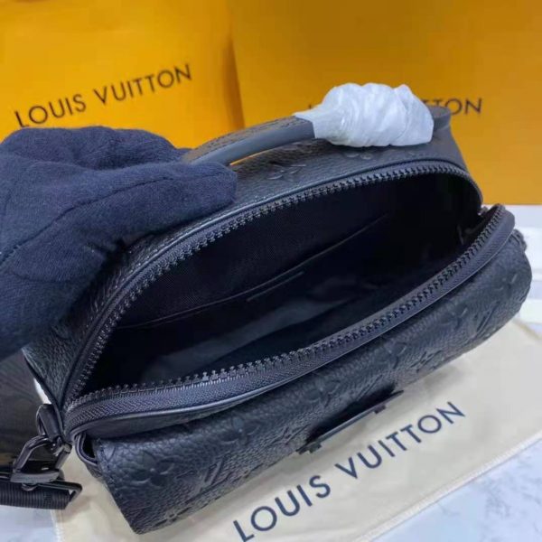 Louis Vuitton LV Unisex S Lock Messenger Black Monogram Embossed Taurillon Cowhide Leather (7)