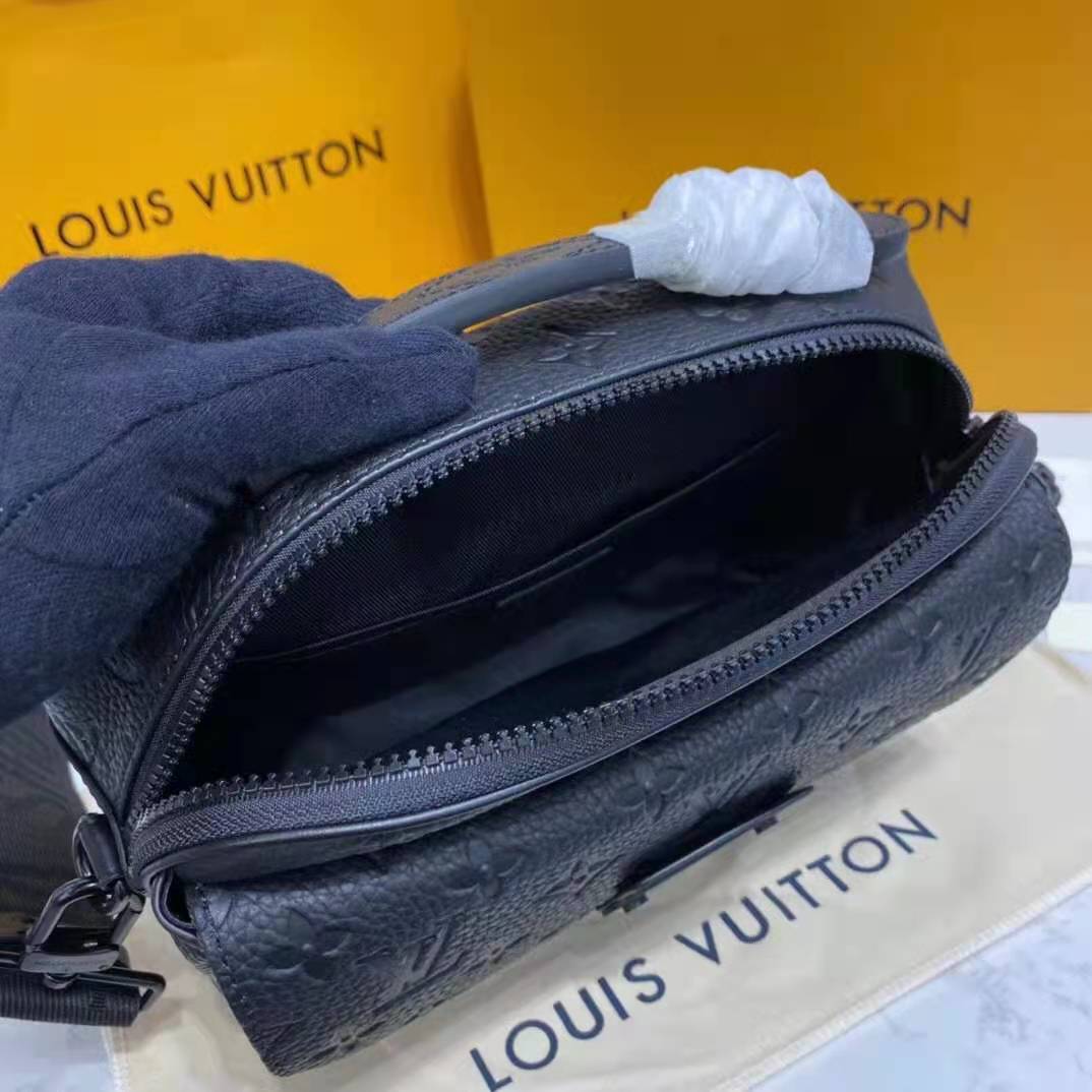 Louis Vuitton S Lock Messenger Bag Monogram Taurillon Leather Blue