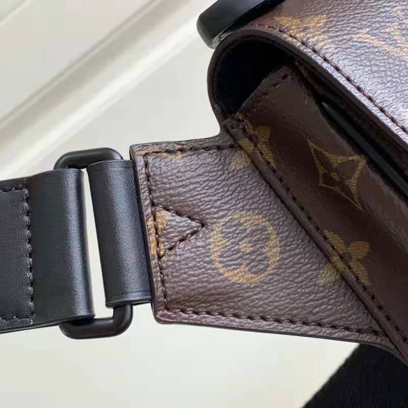 Louis Vuitton LV Unisex S Lock Sling Bag Brown Monogram Macassar Coated