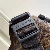 Louis Vuitton LV Unisex S Lock Sling Bag Brown Monogram Macassar Coated Canvas Epi Leather