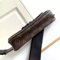 Louis Vuitton LV Unisex S Lock Sling Bag Brown Monogram Macassar Coated Canvas Epi Leather