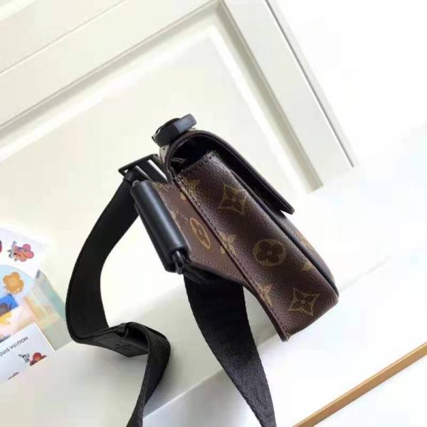 Louis Vuitton LV Unisex S Lock Sling Bag Brown Monogram Macassar Coated Canvas Epi Leather (7)