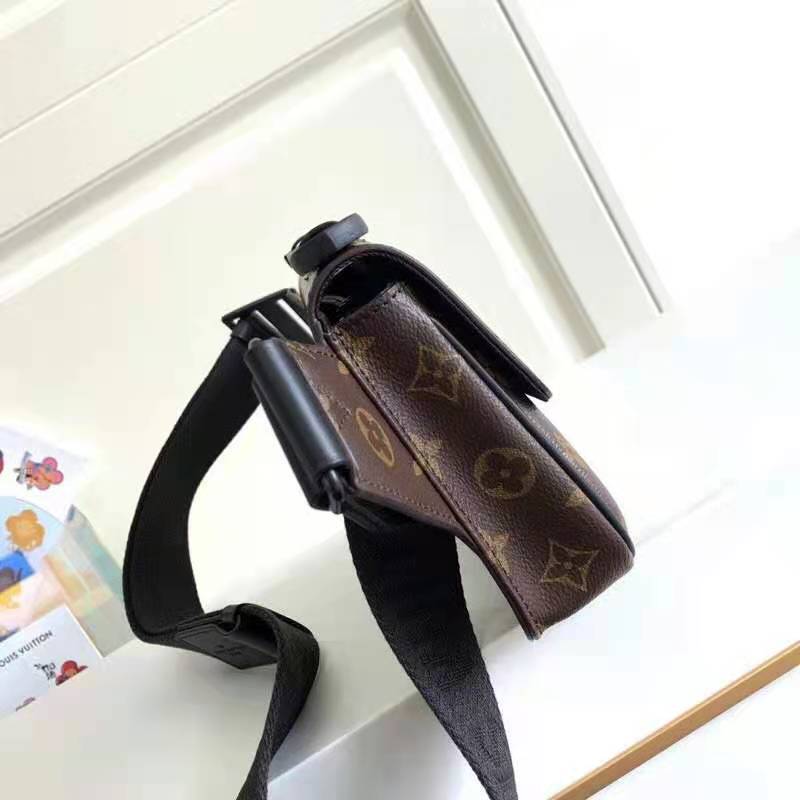 Louis Vuitton LV Unisex S Lock Sling Bag Brown Monogram Macassar Coated ...