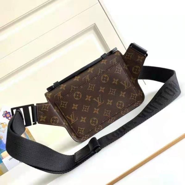 Louis Vuitton LV Unisex S Lock Sling Bag Brown Monogram Macassar Coated Canvas Epi Leather (8)