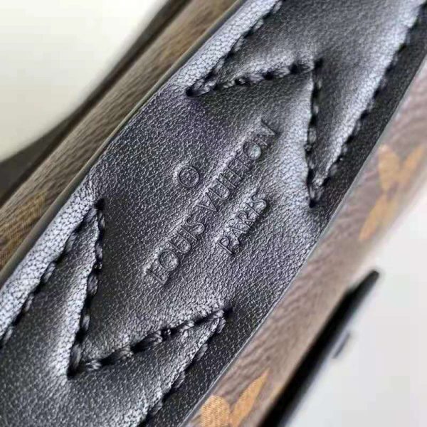 Louis Vuitton LV Unisex S Lock Sling Bag Brown Monogram Macassar Coated Canvas Epi Leather (9)