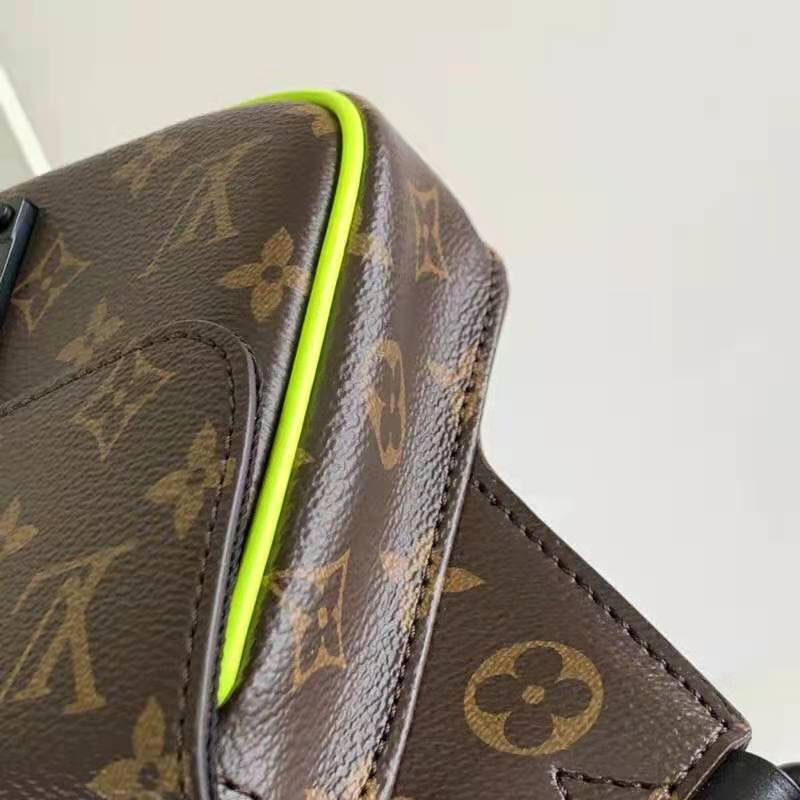 Louis Monogram Macassar Lock Sling M45864 Body Waist Pouch Yellow Lv  men's bag