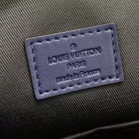 Louis Vuitton LV Unisex Sprinter Backpack Navy Blue Monogram Shadow Cowhide Leather