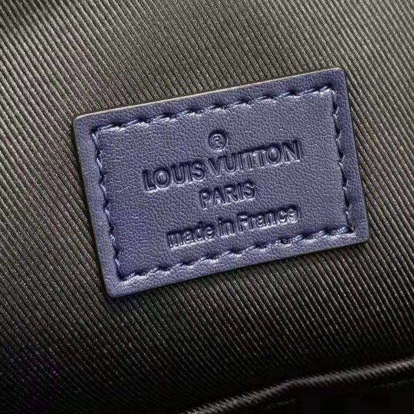 Louis Vuitton LV Unisex Sprinter Backpack Navy Blue Monogram Shadow Cowhide Leather (13)