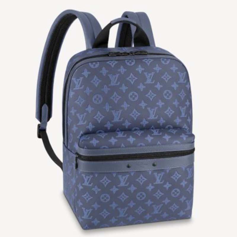 LOUIS VUITTON Calfskin Monogram Shadow Sprinter Backpack Blue 1214480