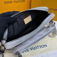 Louis Vuitton LV Unisex Trio Messenger Stone Gray Damier Salt Canvas Cowhide Leather