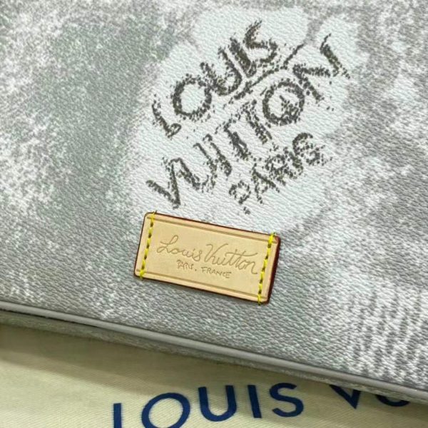 Louis Vuitton LV Unisex Trio Messenger Stone Gray Damier Salt Canvas Cowhide Leather (32)