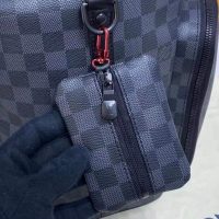 Louis Vuitton LV Unisex Utility Backpack Damier Graphite Coated Canvas Cowhide Leather