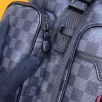 Louis Vuitton LV Unisex Utility Backpack Damier Graphite Coated Canvas Cowhide Leather