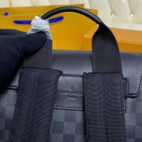 Louis Vuitton LV Unisex Utility Backpack Damier Graphite Coated Canvas Cowhide Leather