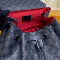 Louis Vuitton LV Unisex Utility Backpack Damier Graphite Coated Canvas Cowhide Leather