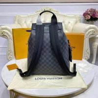 Louis Vuitton LV Unisex Utility Backpack Damier Graphite Coated Canvas Cowhide Leather