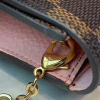 Louis Vuitton LV Women Croisette Chain Wallet Magnolia Pink Damier Ebene Coated Canvas