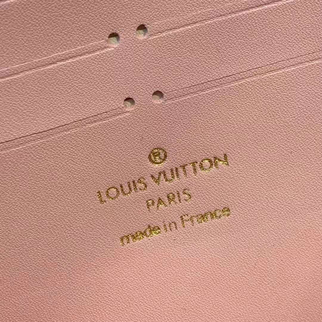 Louis Vuitton Damier Ebene Magnolia Pink Croisette Chain Wallet