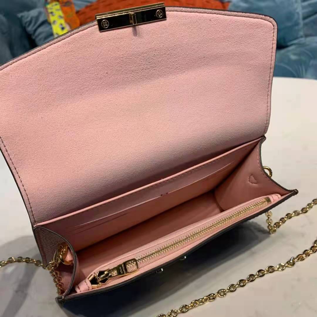 Louis Vuitton Damier Magnolia Pink Croisette Chain Wallet Pochette Bag  Felicie - Preowned,  - Malibu Mart in 2023