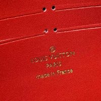 Louis Vuitton LV Women Croisette Chain Wallet Scarlet Red Damier Ebene Coated Canvas